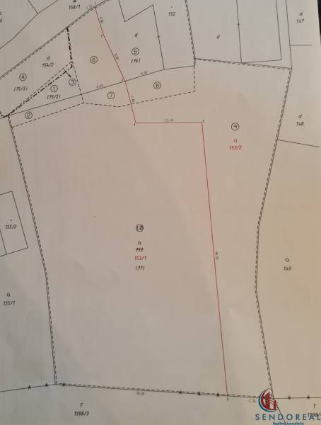 Cadastral map of plots in the area Land - housing on Poľná Street in Banka.