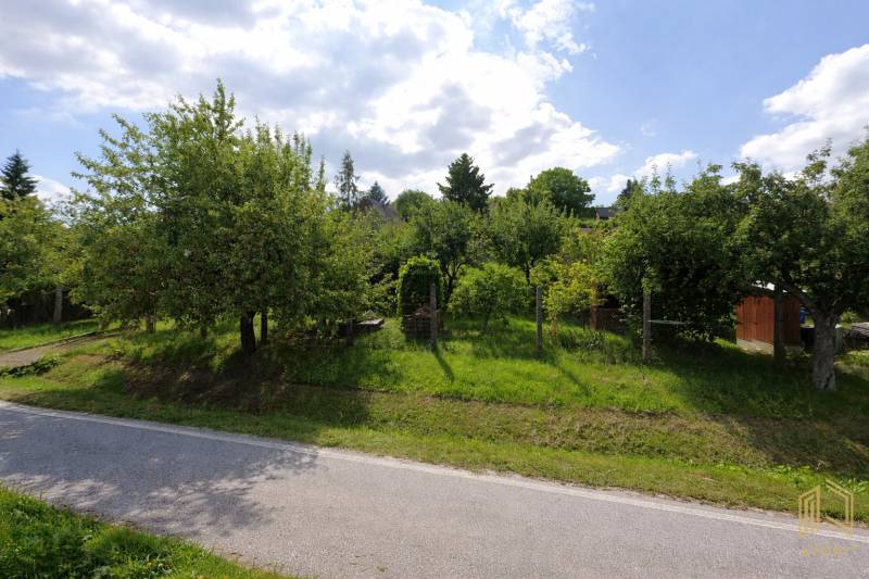 Green trees and grassy area in the gardens on Opendáky Street in Osuské.