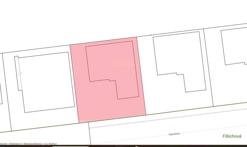 Plan of a family house on Fibichova Street in Bratislava - Ružinov.