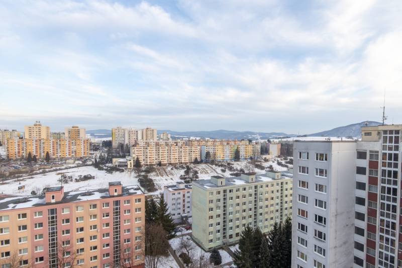 Winter panorama of the housing estate with apartments on Karpatská Street in Banská Bystrica.