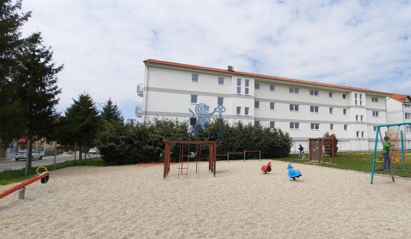 Playground near the apartment building on Školská Street in Chorvátsky Grob.