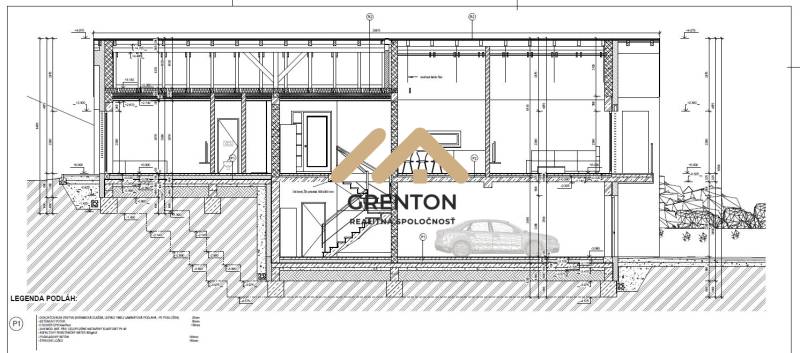Architectural design for Plots - housing, showing construction details with a flooring legend.