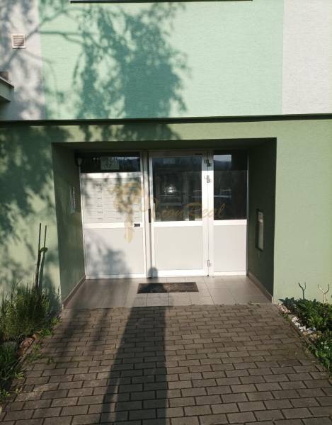 Entrance to the building with mailboxes on Suvorovova Street in Pezinok.