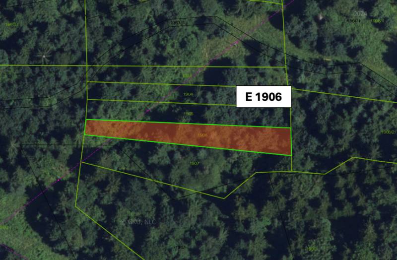 Aerial view of agricultural and forest lands in the Malachov area, showing parcels.