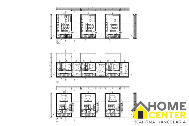The floor plan of family houses in Čiovo shows the layout of multiple floors of the villa.