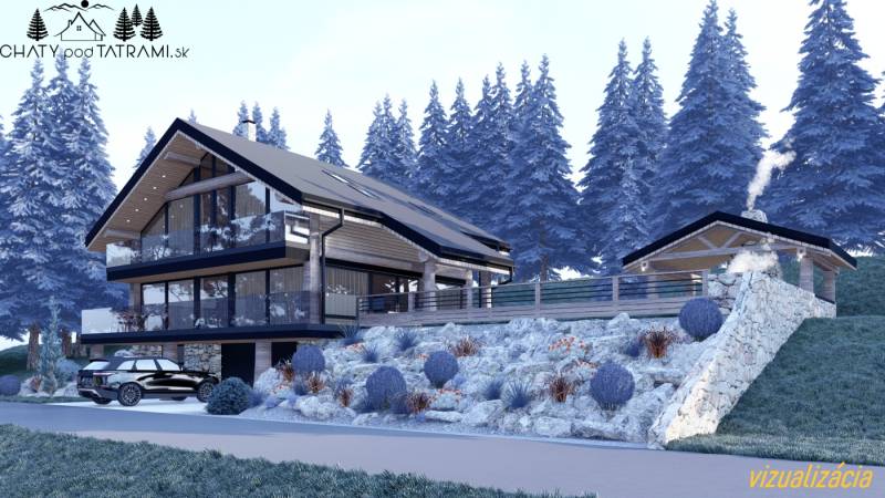 A modern cottage in the mountain environment of Mýto pod Ďumbierom, intended for living.
