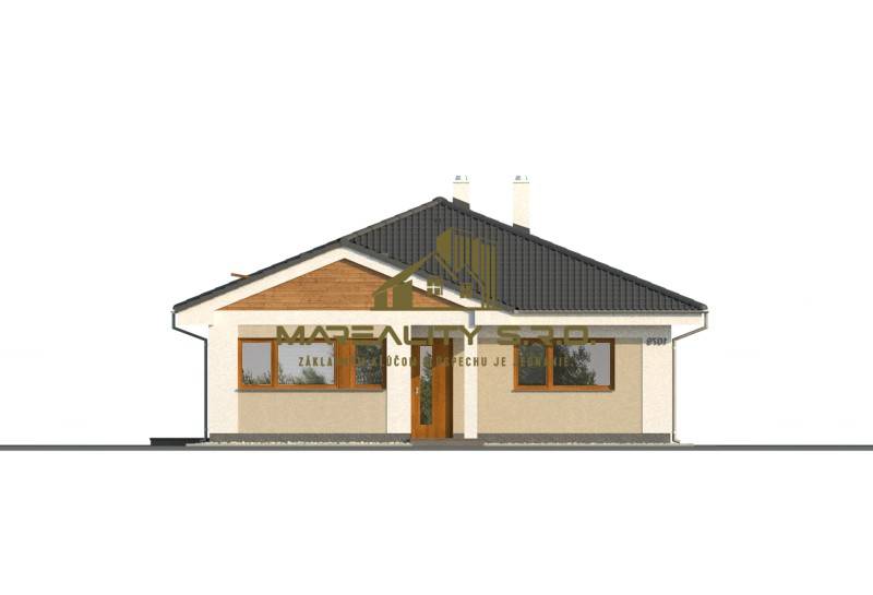 Family house on Pri prvej kaplnke Street in Záhorská Ves, with a sloped roof and wooden decor.