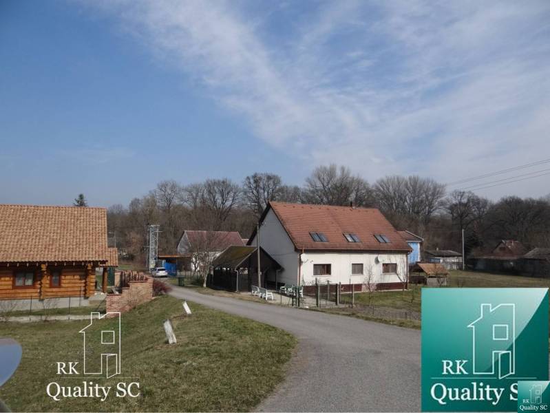 A rural road with houses and trees at the Old Port Gabčíkovo, plots - housing.