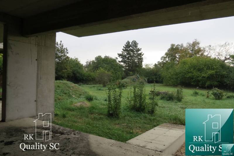 The garden of the family house on Záhumenská Street in Kráľová pri Senci surrounded by greenery.