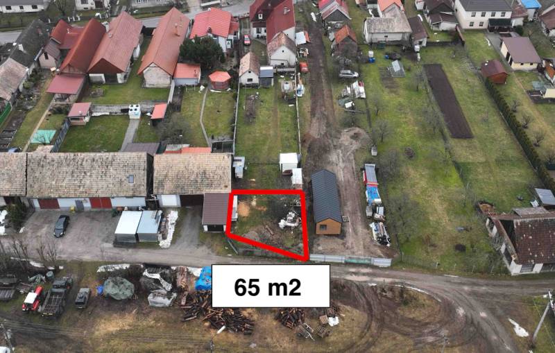 Aerial view of a 65 m² plot in Záhrady in Kláštor pod Znievom.