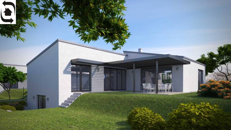 Exterior of the house with a terrace and greenery in Kalinkovo, Residential plots.