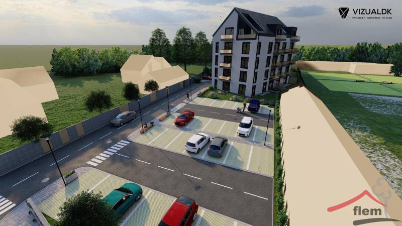 Apartment building with parking on Moravská Street in Vráble, Commercial land.