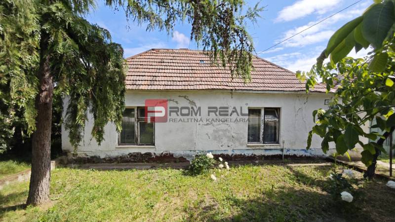 Family house in Dolné Orešany with a garden and greenery, older roof, needs renovation.