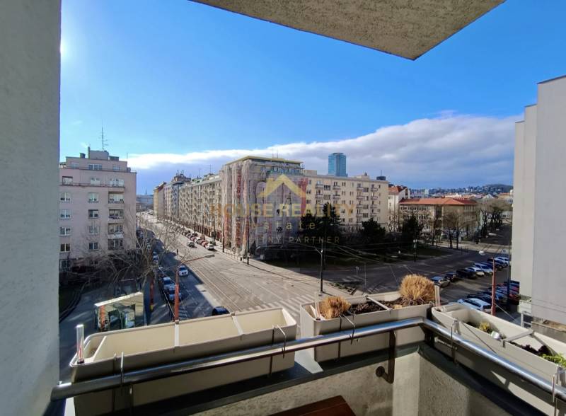 View from the balcony of a 2-room apartment on Námestie Martina Benku, Bratislava - Staré Mesto.