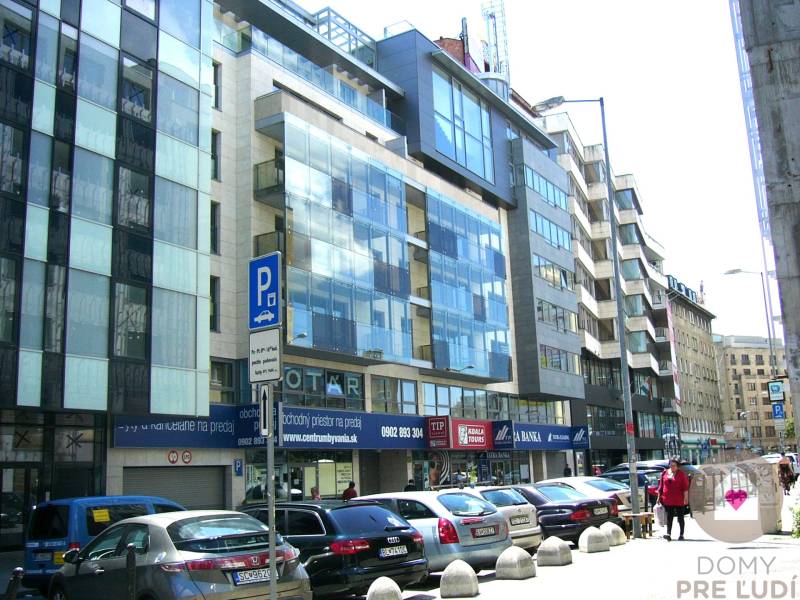 Offices on Dunajská Street in Bratislava - Old Town with parking spaces.