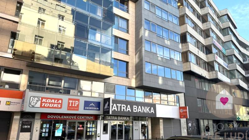 Building on Dunajská in Bratislava - Staré Mesto, with offices and commercial spaces.