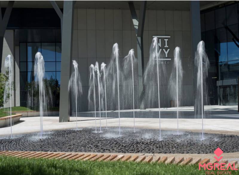 Fountain in front of the building in Bratislava, Nivy on Mlynské nivy street near the offices.