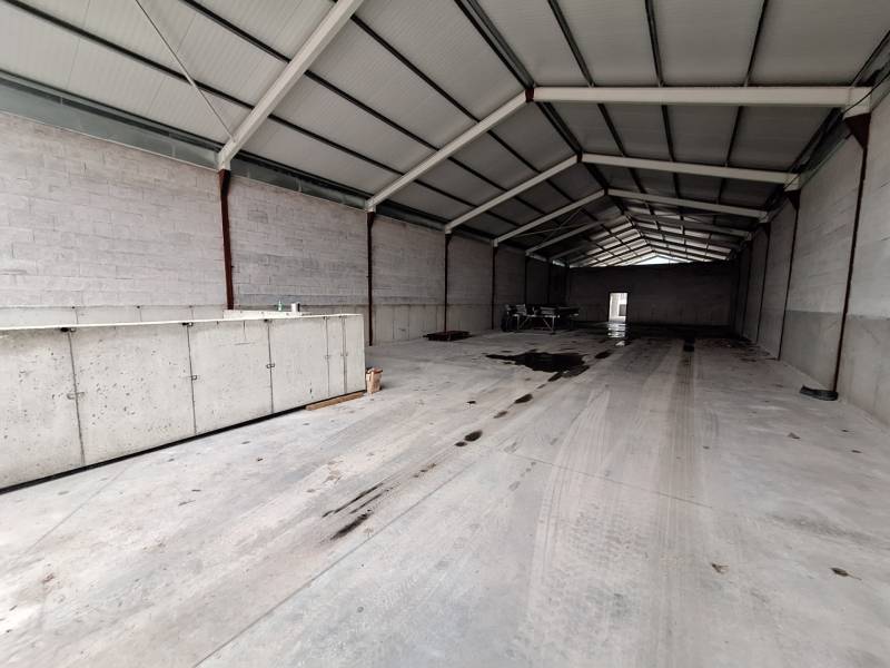 The interior of warehouses and halls consists of concrete walls and a roof structure.