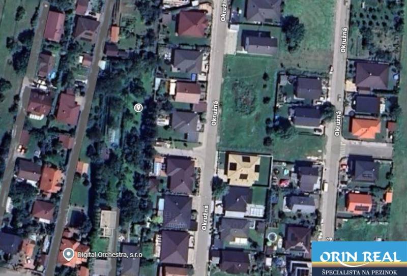 Aerial view of properties - housing on Okružná Street in Bernolákovo.