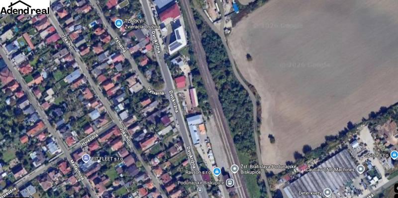 Aerial view of Podunajské Biskupice, Dvojkrížna Street, type of land - commercial.