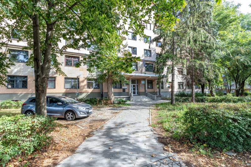 A building surrounded by greenery on Tomášikova Street, Košice - Sever district, offices.