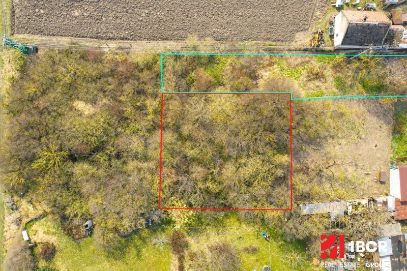 Aerial view of residential plots in Malé Paka, Veľká Paka.