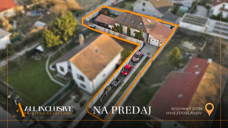 The family house in Hviezdoslavov offers spacious parking and a landscaped garden with a gazebo.
