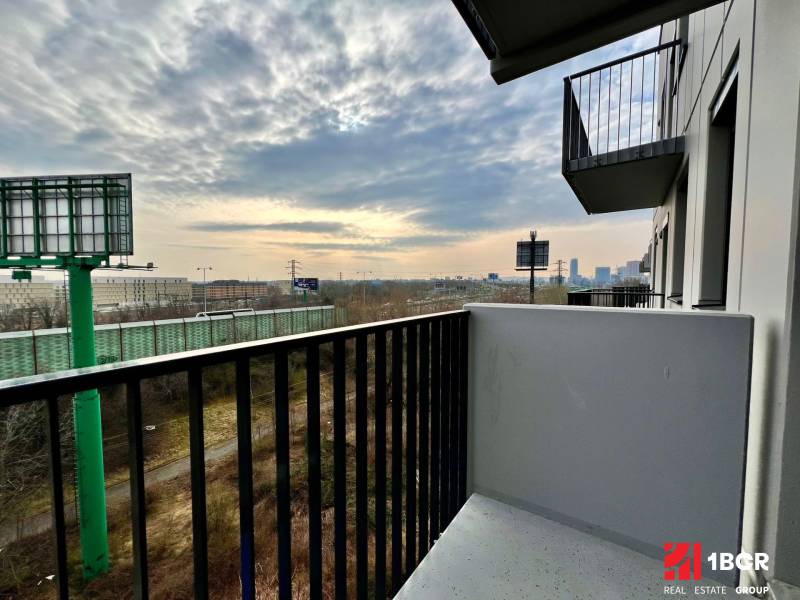 Balcony of a 2-room apartment with a view of the city in Bratislava, Ružinov, Hraničná.