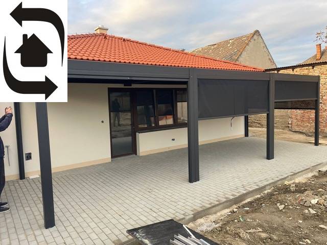 The family house in Bratislava - Podunajské Biskupice on Devätinova Street has a covered terrace.