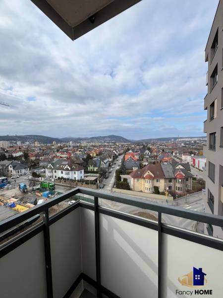 Balcony view of the panorama from a 3-room apartment on Alvinczyho Street in Košice.