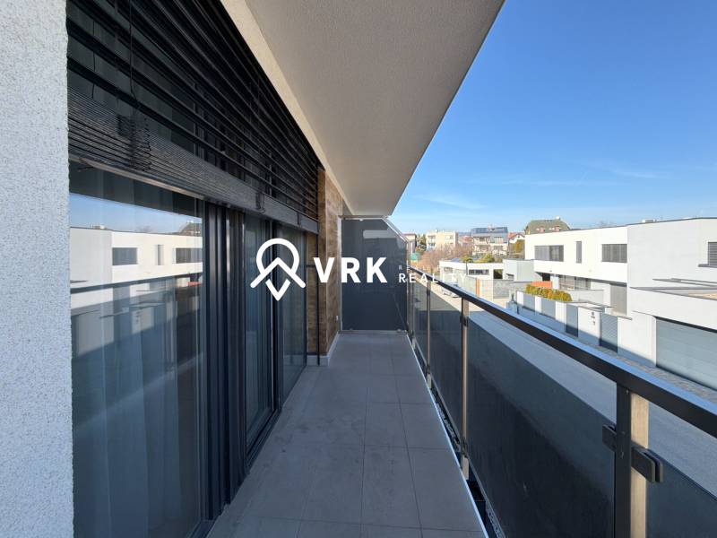 A balcony in a 3-room apartment with a view of the street in Košice, Západ district, Topoľčianska.