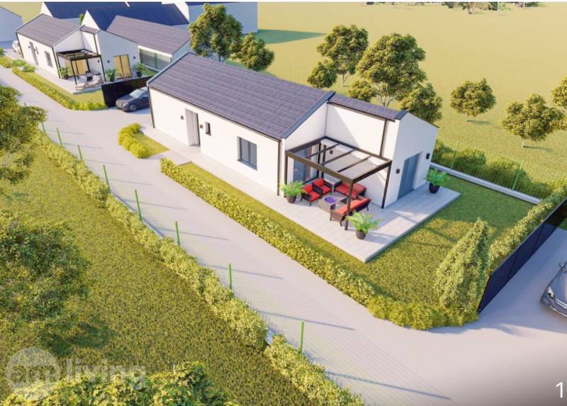 A family house in Borčice with a terrace, garden, and driveway.