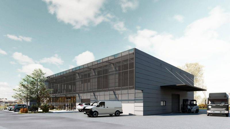 Commercial building in Bratislava - Vajnory, with cars parked in front.