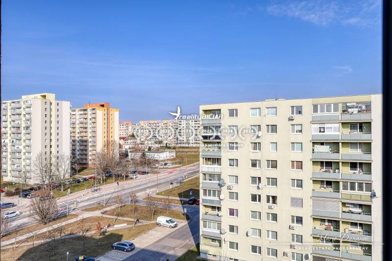 View of apartment buildings on Spartakovska Street in Trnava, suitable for a 3-room apartment.
