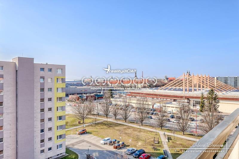 View from a 3-room apartment on Spartakovská Street in Trnava with a view of the stadium.