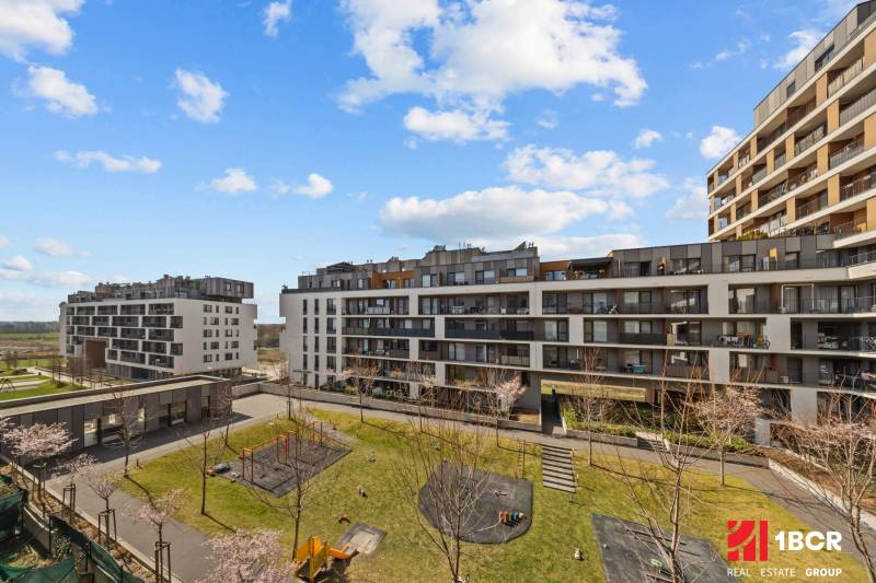 Residential buildings with a playground on Zuzany Chalupovej Street in Bratislava - Petržalka.