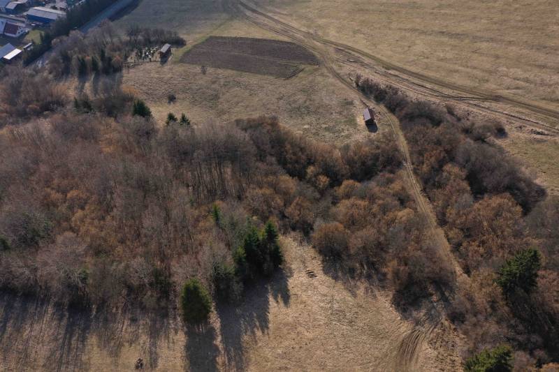 Agricultural and forest lands around Námestovo with visible roads and vegetation.