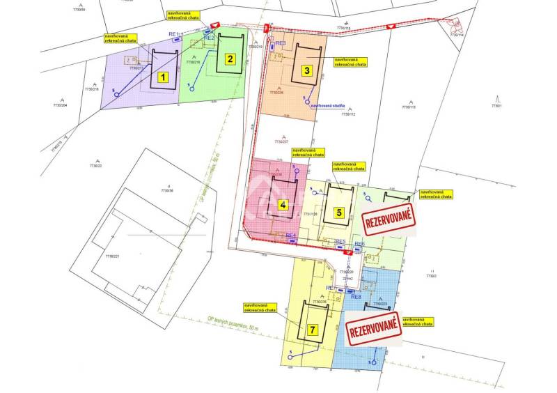 Land division plan for residential purposes in Spišské Vlachy, designation of reserved plots.