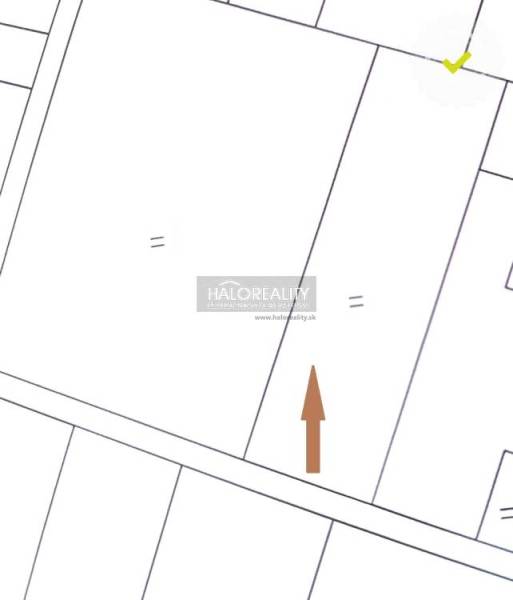 Cadastral map of residential land in Margecany with verification by a real estate agency.