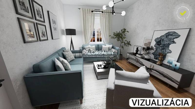 Living room in a two-room apartment with a wooden decor floor and stylish furniture.