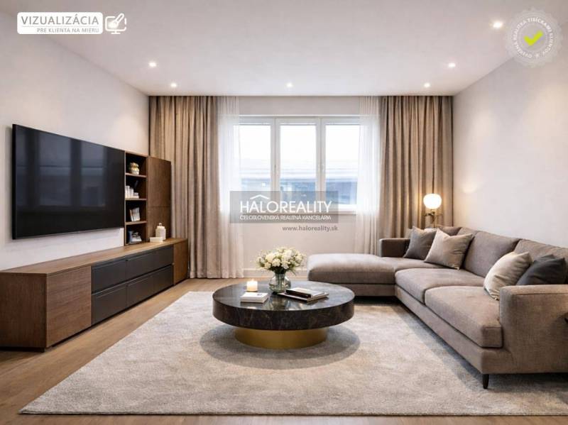 Living room in a family house with a large sofa set and a floor with a wood decor.