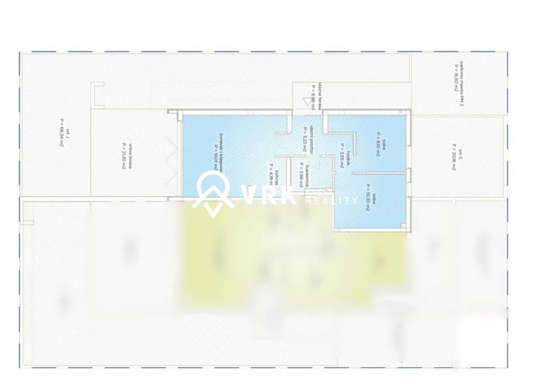 Floor plan of a holiday apartment with rooms and utility rooms.