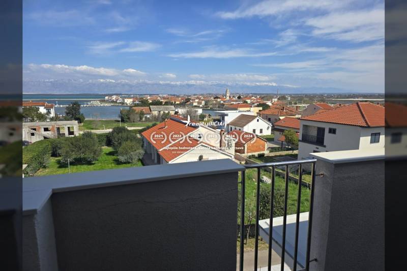View of the panorama and sea from a holiday apartment in Nin, on Nin Street.