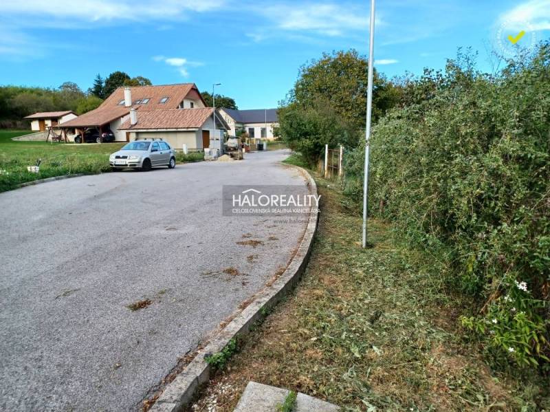 A family house in the village of Terany, surrounded by gardens and a paved road.