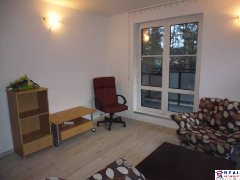 Living room in a two-room apartment with a wooden decor floor and comfortable seating.