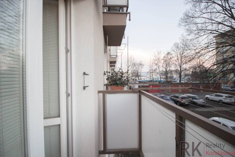 Balcony of a 2-room apartment on Hlinkova Street, Košice - Sever district, with a view.