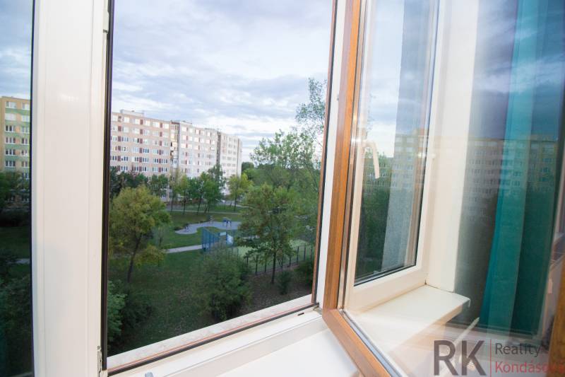 View from the window of a 4-room apartment on Krakovská Street in Košice, Juh district.