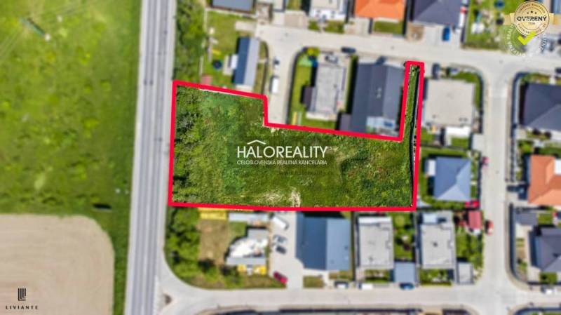 Aerial view of a building plot in Senec suitable for residential land.