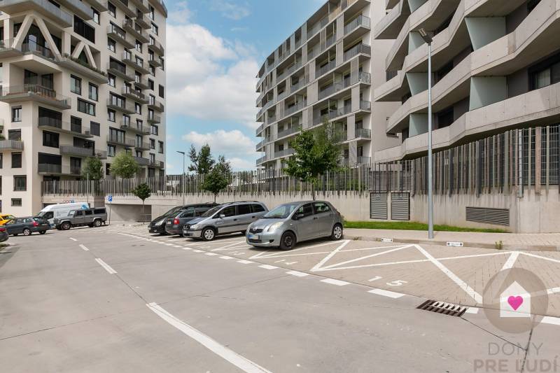 Parking lot near apartment buildings on Polianok in Bratislava - Dúbravka.