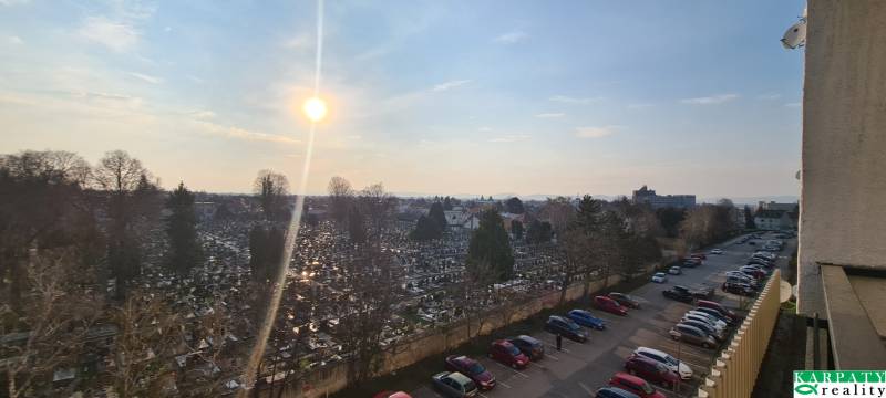 View from a 3-room apartment on A. Kubinu Street in Trnava, capturing a sunny day.